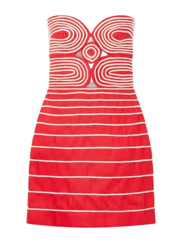Muy Poetica Cut-out Embroidered Linen Mini Dress