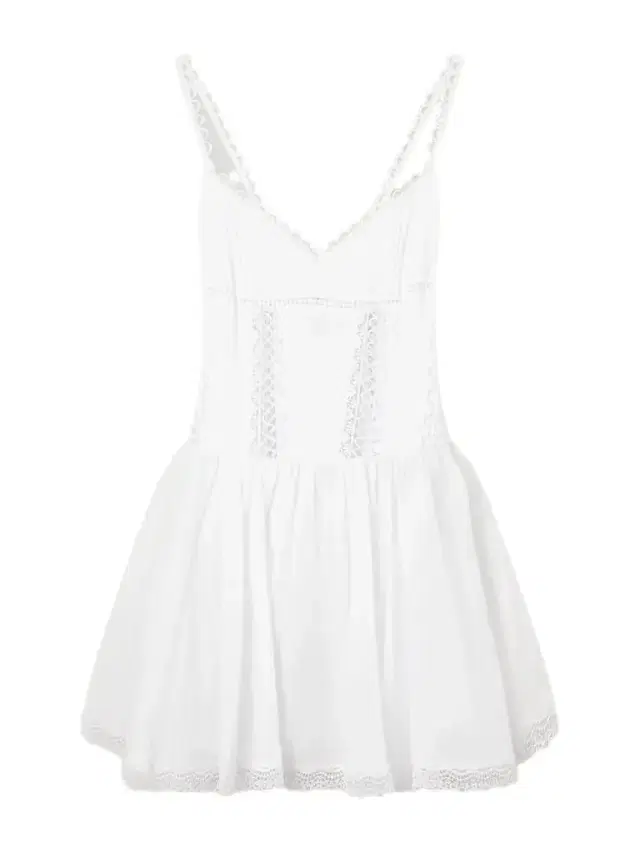 Charo Ruiz Gardenia Lace-trimmed Cotton-blend Poplin Mini Dress
