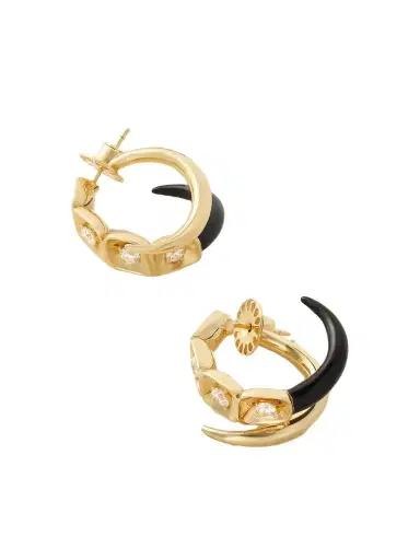 Nikos Koulis Look 18-karat Gold, Enamel And Diamond Earrings | Thumbnail 1