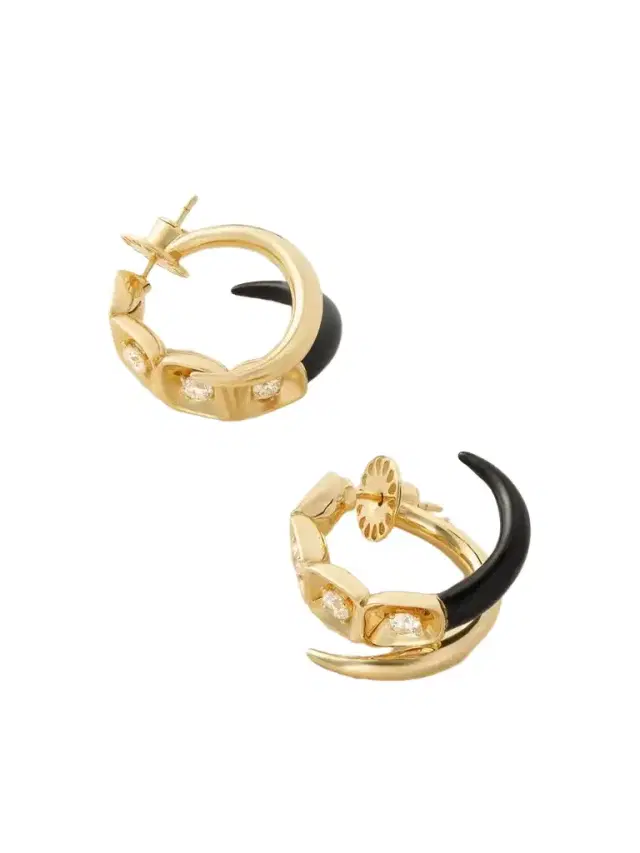 Look 18-karat Gold, Enamel And Diamond Earrings