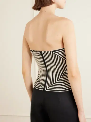ANDRES OTALORA Nyota Alma Embroidered Linen-blend Bustier Top | Thumbnail 3
