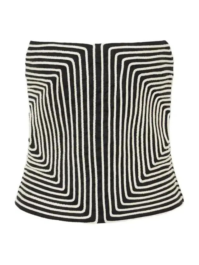 Nyota Alma Embroidered Linen-blend Bustier Top