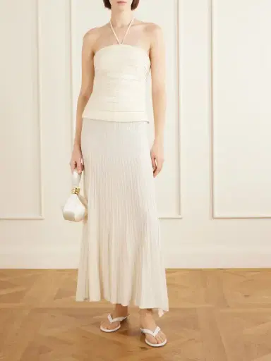 ANDRES OTALORA En Tu Luz Embroidered Linen Bustier Top | Thumbnail 2