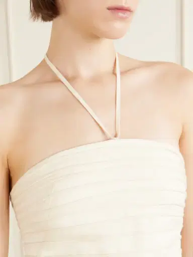 ANDRES OTALORA En Tu Luz Embroidered Linen Bustier Top | Thumbnail 4