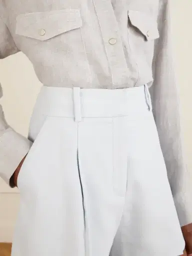 Veronica Beard Craig Pleated Cotton-blend Twill Shorts | Thumbnail 5 Veronica Beard Craig Pleated Cotton-blend Twill Shorts | Thumbnail 5