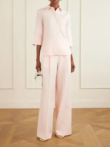 Another Tomorrow Pleated Linen Wide-leg Pants | Thumbnail 2