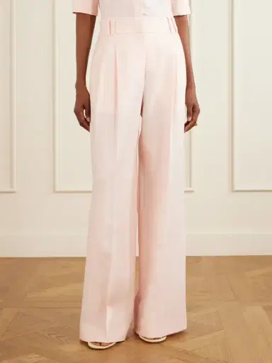 Another Tomorrow Pleated Linen Wide-leg Pants | Thumbnail 3