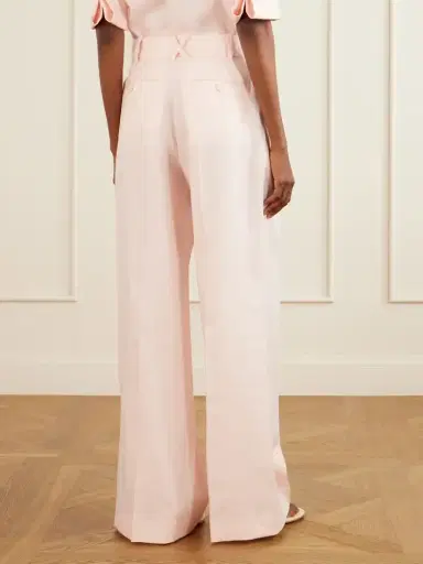 Another Tomorrow Pleated Linen Wide-leg Pants | Thumbnail 4
