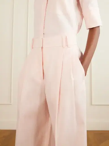 Another Tomorrow Pleated Linen Wide-leg Pants | Thumbnail 5