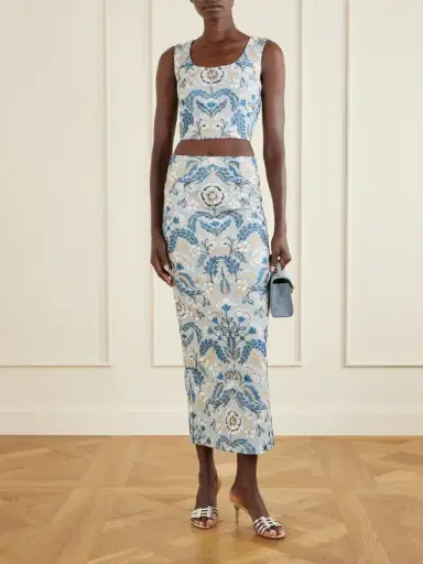 Marta Ferri Embroidered Woven Midi Skirt | Thumbnail 2 Marta Ferri Embroidered Woven Midi Skirt | Thumbnail 2