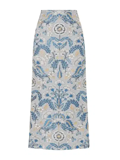 Marta Ferri Embroidered Woven Midi Skirt | Thumbnail 1 Marta Ferri Embroidered Woven Midi Skirt | Thumbnail 1