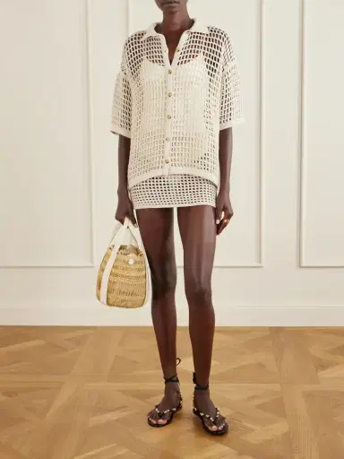 Haight Sheila Open-knit Cotton-blend Blouse | Thumbnail 2