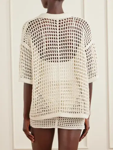 Haight Sheila Open-knit Cotton-blend Blouse | Thumbnail 4