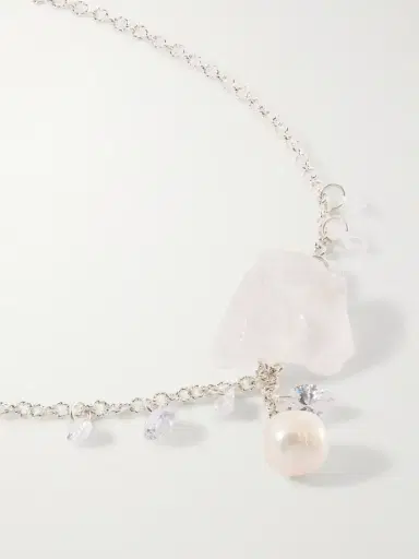 Completedworks Pendulum Recycled Silver, Cubic Zirconia, Crystal And Pearl Necklace | Thumbnail 4 Completedworks Pendulum Recycled Silver, Cubic Zirconia, Crystal And Pearl Necklace | Thumbnail 4