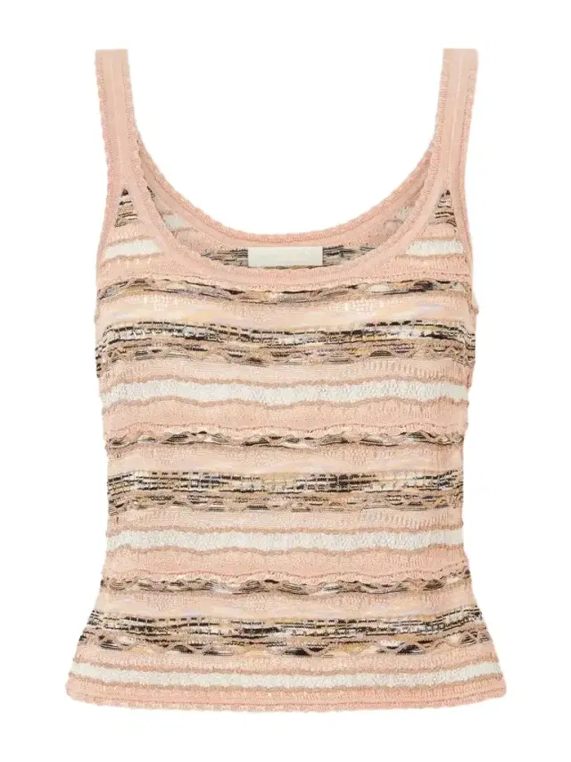 Ulla Johnson Clotilde Striped Pointelle-knit Tank
