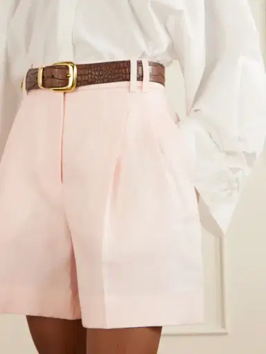 Another Tomorrow Pleated Linen Shorts | Thumbnail 5 Another Tomorrow Pleated Linen Shorts | Thumbnail 5