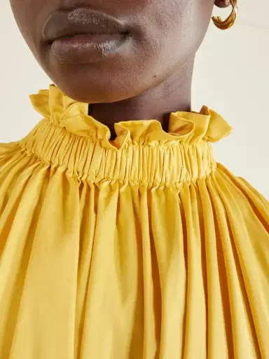 Marta Ferri Camogli Belted Ruched Grosgrain-trimmed Cotton-poplin Halterneck Midi Dress | Thumbnail 4 Marta Ferri Camogli Belted Ruched Grosgrain-trimmed Cotton-poplin Halterneck Midi Dress | Thumbnail 4
