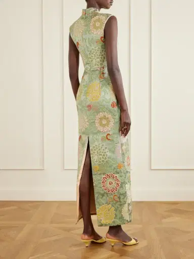 Marta Ferri Praga Embroidered Woven Midi Dress | Thumbnail 3 Marta Ferri Praga Embroidered Woven Midi Dress | Thumbnail 3