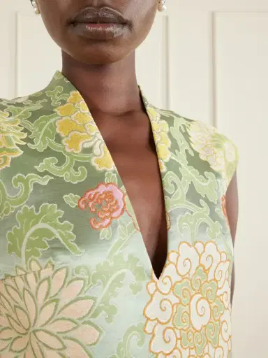Marta Ferri Praga Embroidered Woven Midi Dress | Thumbnail 4 Marta Ferri Praga Embroidered Woven Midi Dress | Thumbnail 4