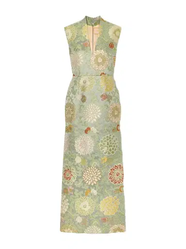 Marta Ferri Praga Embroidered Woven Midi Dress | Thumbnail 1 Marta Ferri Praga Embroidered Woven Midi Dress | Thumbnail 1
