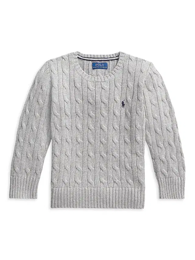 Polo Ralph Lauren Little Boy's & Boy's Cable-Knit Crewneck Sweater - Heather Grey