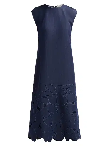SACHIN & BABI Women's Sabette Guipure Lace-Hem Denim Shift Dress - Denim - Size 14 | Thumbnail 1