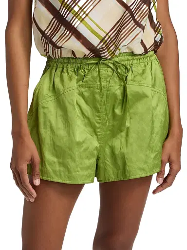 A.L.C. Women's Camden High-Rise Shorts - Meadow Green - Size Large | Thumbnail 3