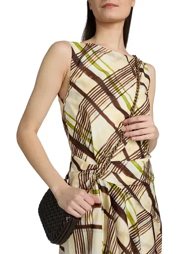 A.L.C. Women's Dea Plaid Gathered Cotton Minidress - Butter Ganache - Size 14 | Thumbnail 6