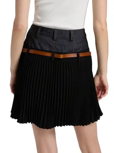 Cinq à Sept Women's Dionne Mixed-Media Belted Mini Skirt | Thumbnail 5 Cinq à Sept Women's Dionne Mixed-Media Belted Mini Skirt | Thumbnail 5