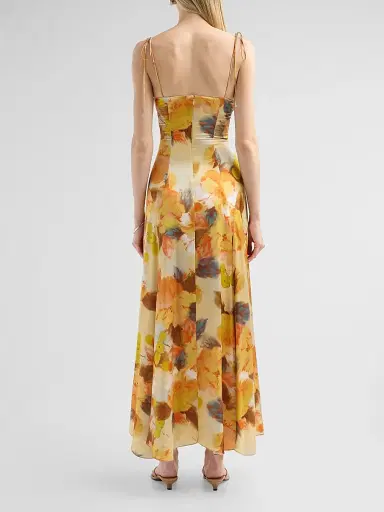 Cinq à Sept Women's Betty Watercolor Floral Maxi Dress - Smoke Sand Multi | Thumbnail 3