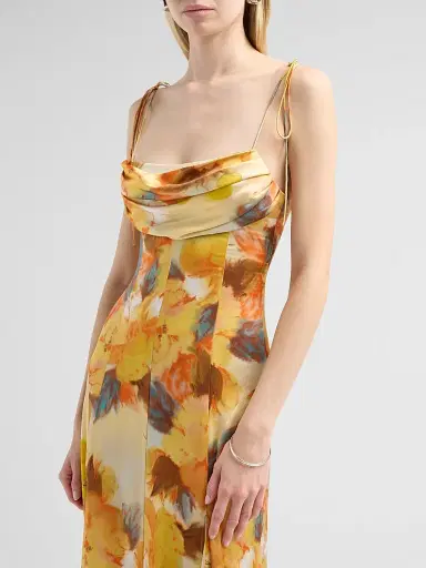 Cinq à Sept Women's Betty Watercolor Floral Maxi Dress - Smoke Sand Multi | Thumbnail 5