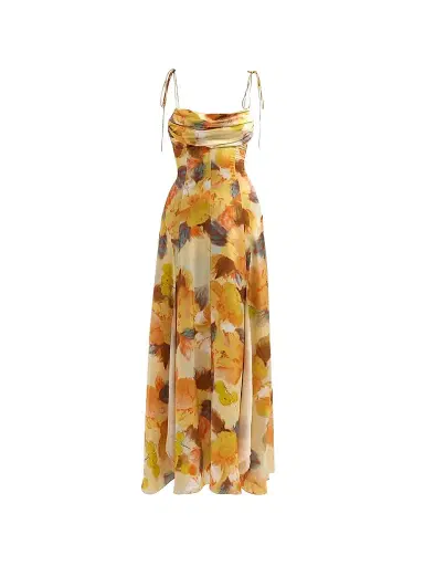 Cinq à Sept Women's Betty Watercolor Floral Maxi Dress - Smoke Sand Multi | Thumbnail 1
