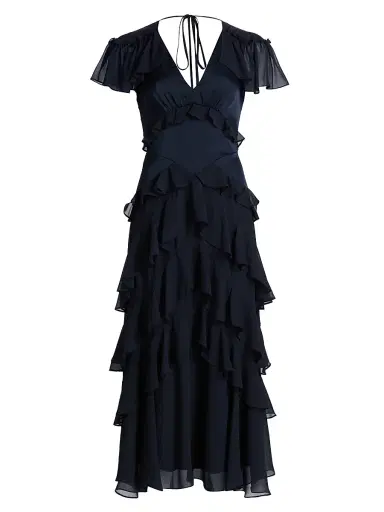 Cinq à Sept Women's Tatum Tiered Ruffled Chiffon Midi-Dress | Thumbnail 1