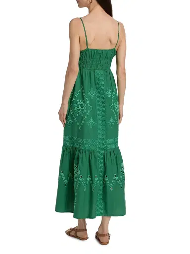 RAILS Women's Blair Eyelet-Embroidered Cotton A-Line Midi-Dress - Clover - Size XS | Thumbnail 5