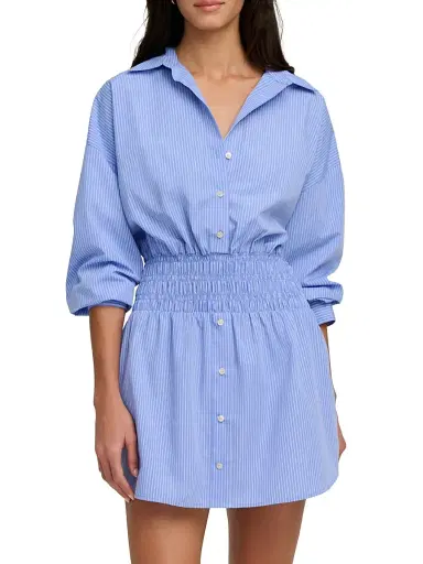 Favorite Daughter Women's The Waist Not Smocked Mini-Shirtdress - Blue White Stripe - Size XL | Thumbnail 3 Favorite Daughter Women's The Waist Not Smocked Mini-Shirtdress - Blue White Stripe - Size XL | Thumbnail 3
