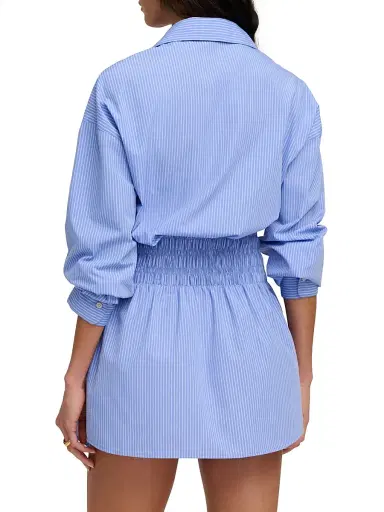 Favorite Daughter Women's The Waist Not Smocked Mini-Shirtdress - Blue White Stripe - Size XL | Thumbnail 5 Favorite Daughter Women's The Waist Not Smocked Mini-Shirtdress - Blue White Stripe - Size XL | Thumbnail 5