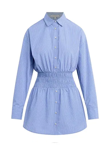 Favorite Daughter Women's The Waist Not Smocked Mini-Shirtdress - Blue White Stripe - Size XL | Thumbnail 1 Favorite Daughter Women's The Waist Not Smocked Mini-Shirtdress - Blue White Stripe - Size XL | Thumbnail 1