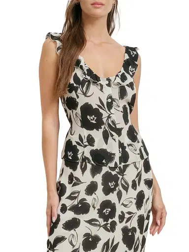 Favorite Daughter Women's The Love Note Brushed Floral Top - Brushed Neutral - Size XL | Thumbnail 4