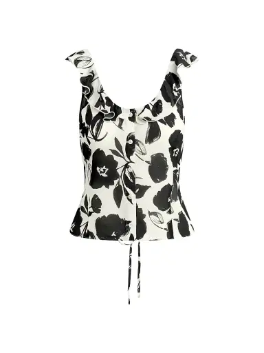 Favorite Daughter Women's The Love Note Brushed Floral Top - Brushed Neutral - Size XL | Thumbnail 1
