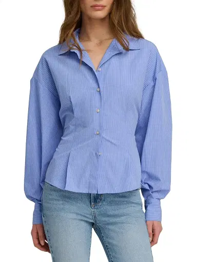 Favorite Daughter Women's The Back Story Stripe Tie-Waist Shirt | Thumbnail 4 Favorite Daughter Women's The Back Story Stripe Tie-Waist Shirt | Thumbnail 4