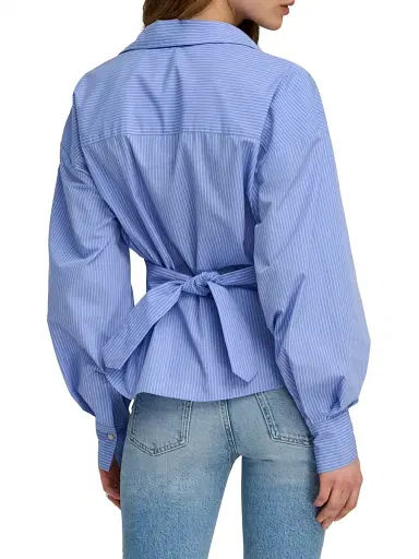 Favorite Daughter Women's The Back Story Stripe Tie-Waist Shirt | Thumbnail 6 Favorite Daughter Women's The Back Story Stripe Tie-Waist Shirt | Thumbnail 6