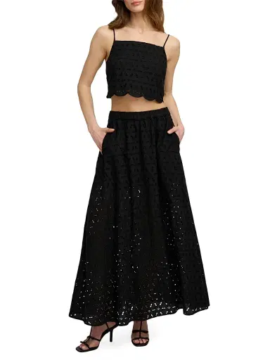 Favorite Daughter Women's The Pretty Please Eyelet Maxi Skirt - Black - Size XL | Thumbnail 2 Favorite Daughter Women's The Pretty Please Eyelet Maxi Skirt - Black - Size XL | Thumbnail 2