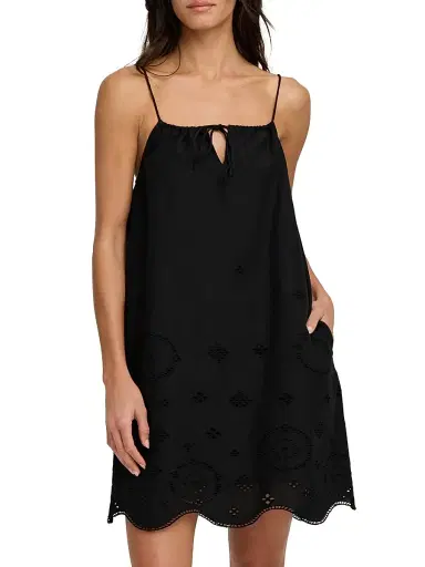 Favorite Daughter Women's The Pretty Please Eyelet Minidress - Black - Size XL | Thumbnail 3 Favorite Daughter Women's The Pretty Please Eyelet Minidress - Black - Size XL | Thumbnail 3