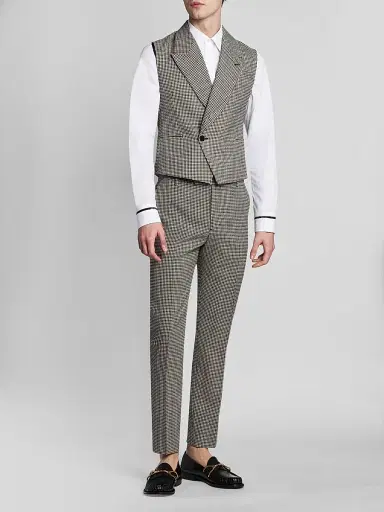 Alexander McQueen Men's Gingham Wool Vest | Thumbnail 2 Alexander McQueen Men's Gingham Wool Vest | Thumbnail 2
