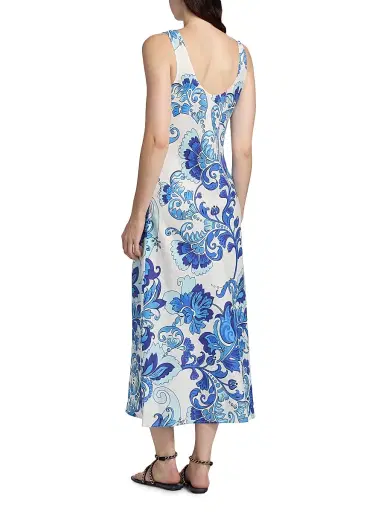 Johnny Was Women's Naidda Botanical Linen Bias-Cut Midi-Dress | Thumbnail 5 Johnny Was Women's Naidda Botanical Linen Bias-Cut Midi-Dress | Thumbnail 5