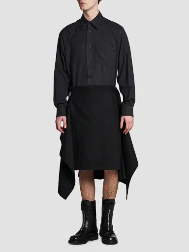 Alexander McQueen Men's Harness Cotton Flannel Shirt - Charcoal - Size 46 | Thumbnail 2