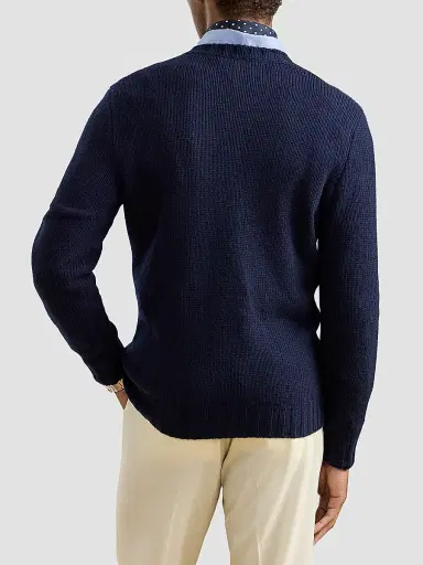 Ralph Lauren Purple Label Men's American Flag Cashmere Pullover Sweater - Classic Chairman Navy - Size XXL | Thumbnail 3 Ralph Lauren Purple Label Men's American Flag Cashmere Pullover Sweater - Classic Chairman Navy - Size XXL | Thumbnail 3