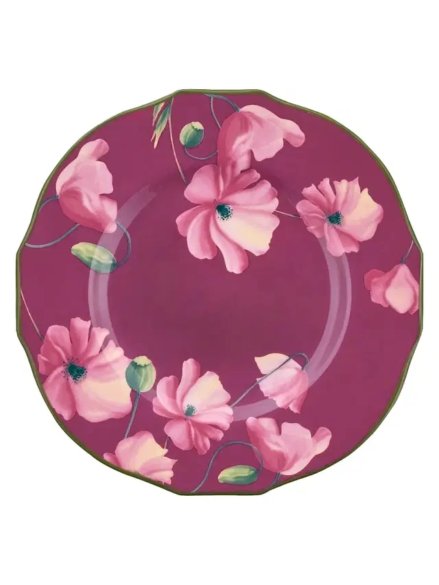 Ginori 1735 Florenza Porcelain Bread Plate - Dark Pink