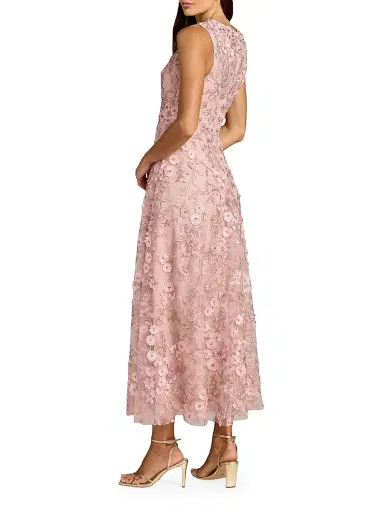 Mac Duggal Women's Petite Floral-Embroidered Sleeveless Midi-Dress | Thumbnail 2 Mac Duggal Women's Petite Floral-Embroidered Sleeveless Midi-Dress | Thumbnail 2