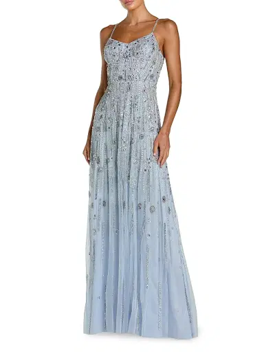 Mac Duggal Women's Crystal-Embellished A-line Sleeveless Gown - Powder Blue | Thumbnail 1